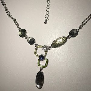 Lia Sophia Seltzer Silver Faceted Stones Necklace